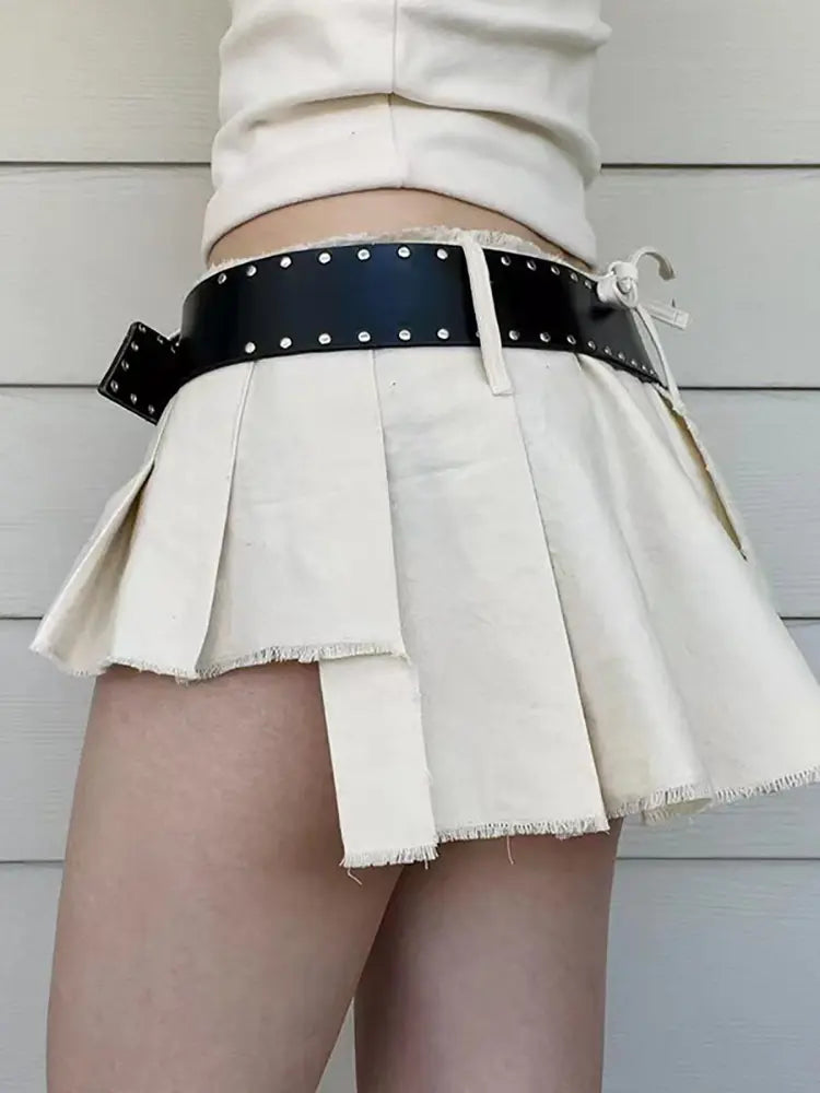Asymmetric Pleated Skirt