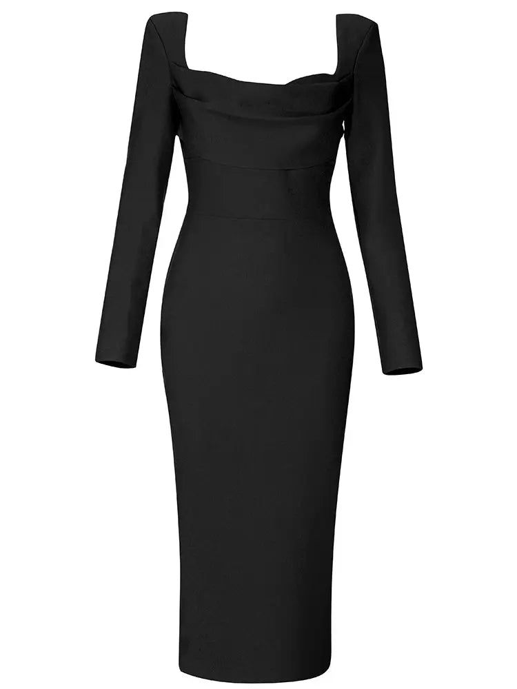 Bandage Square Neck Dress
