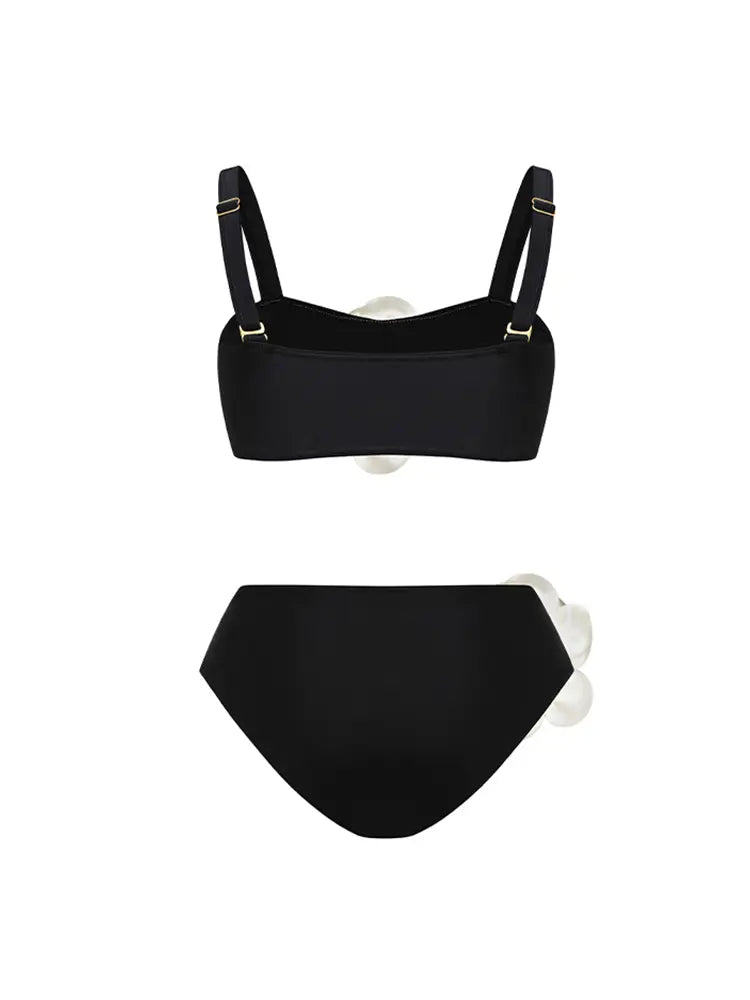 Halter 3D Floral Bikini Set