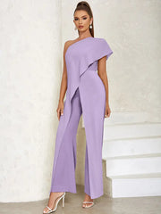 One-Shoulder Hollow Back Jumpsuit