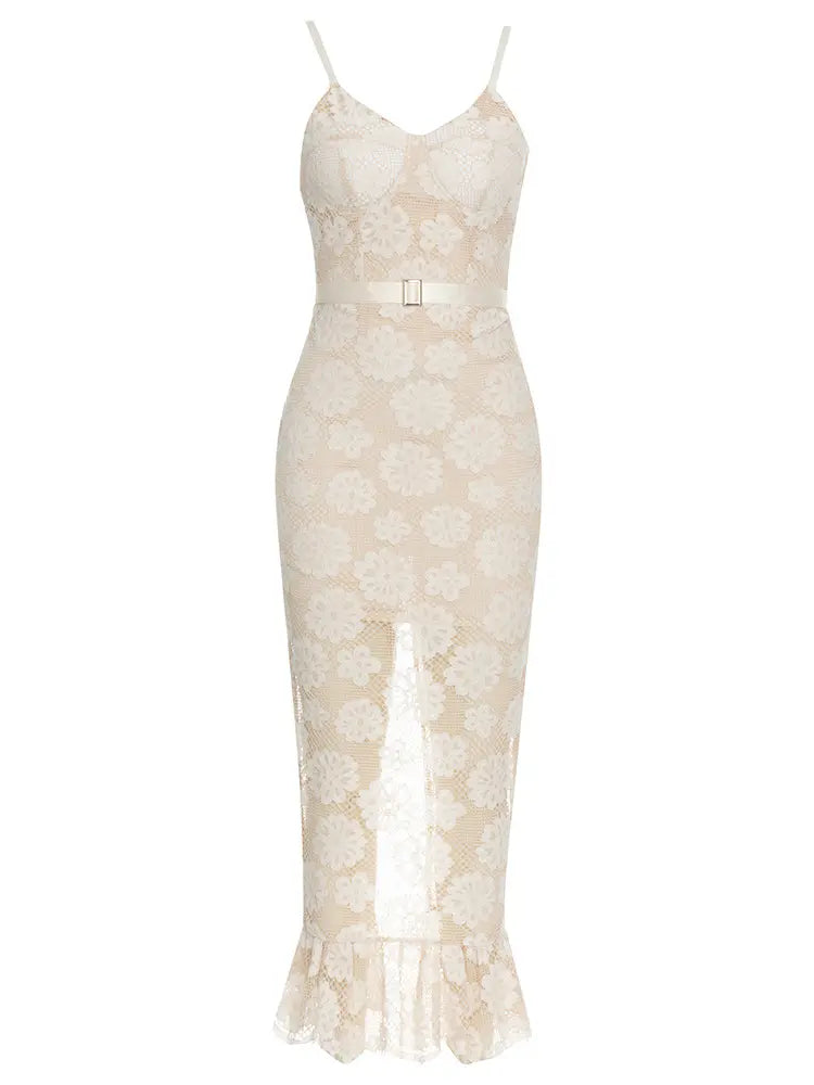 Lace Floral Cut-Out Dress