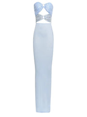 Strapless Lace Sequin Gown
