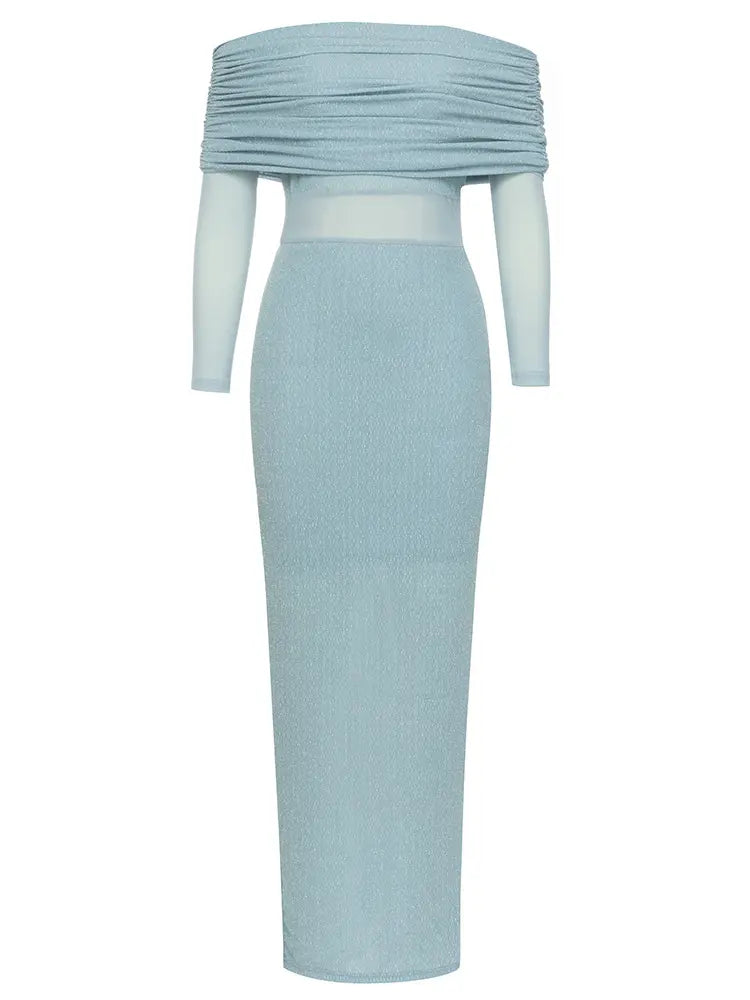 One-Shoulder Mesh Dress