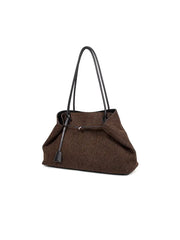 Woolen Shearling Top Handle Shoulder Crossbody Bag