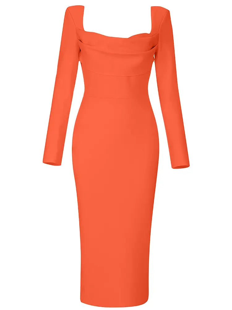 Bandage Square Neck Dress