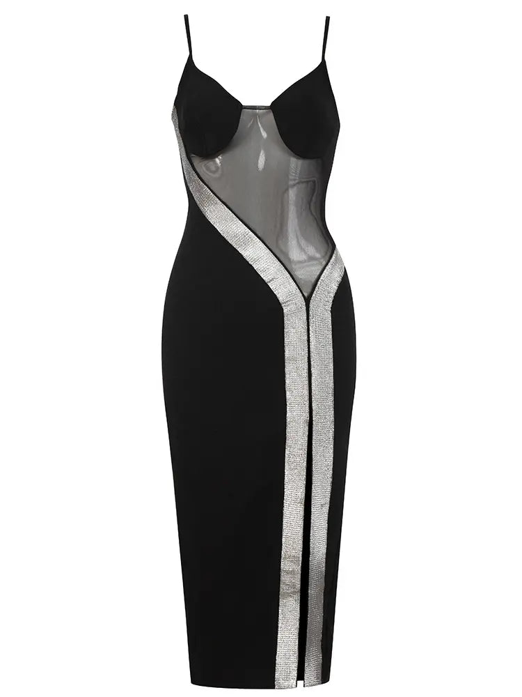 Vintage Backless Mesh Dress