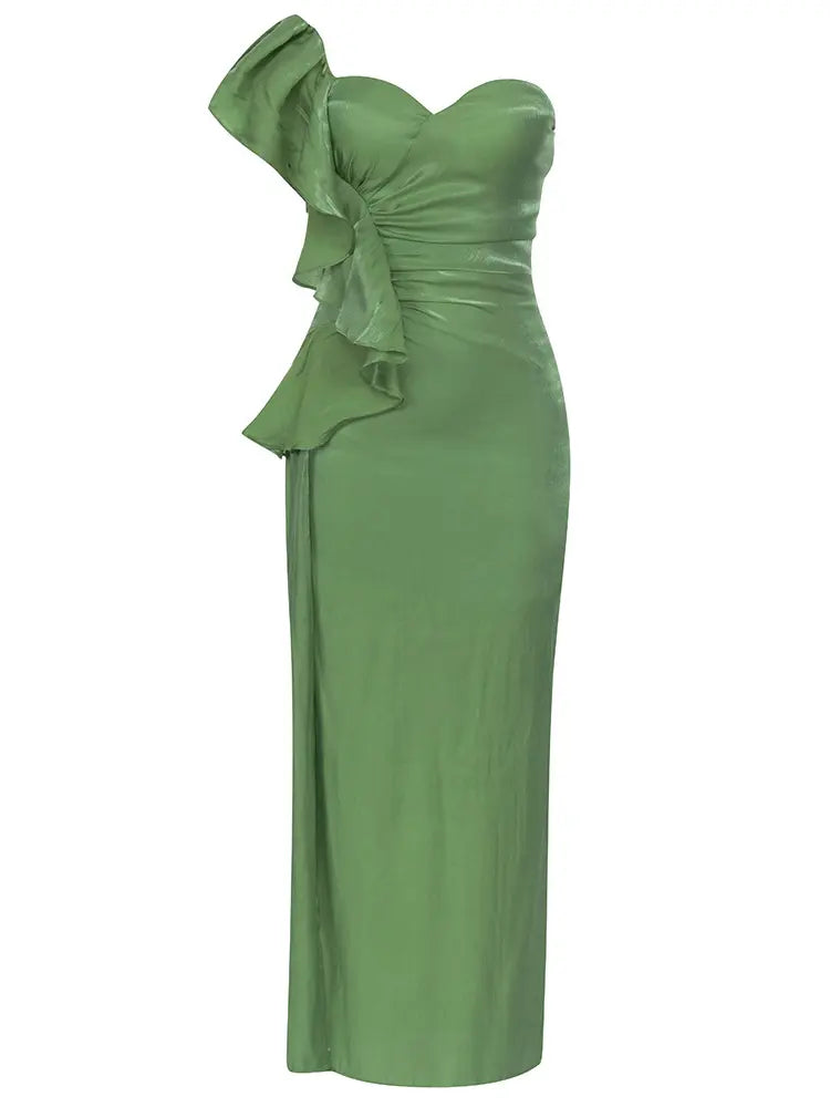 One-Shoulder Ruffle Bodycon Dress