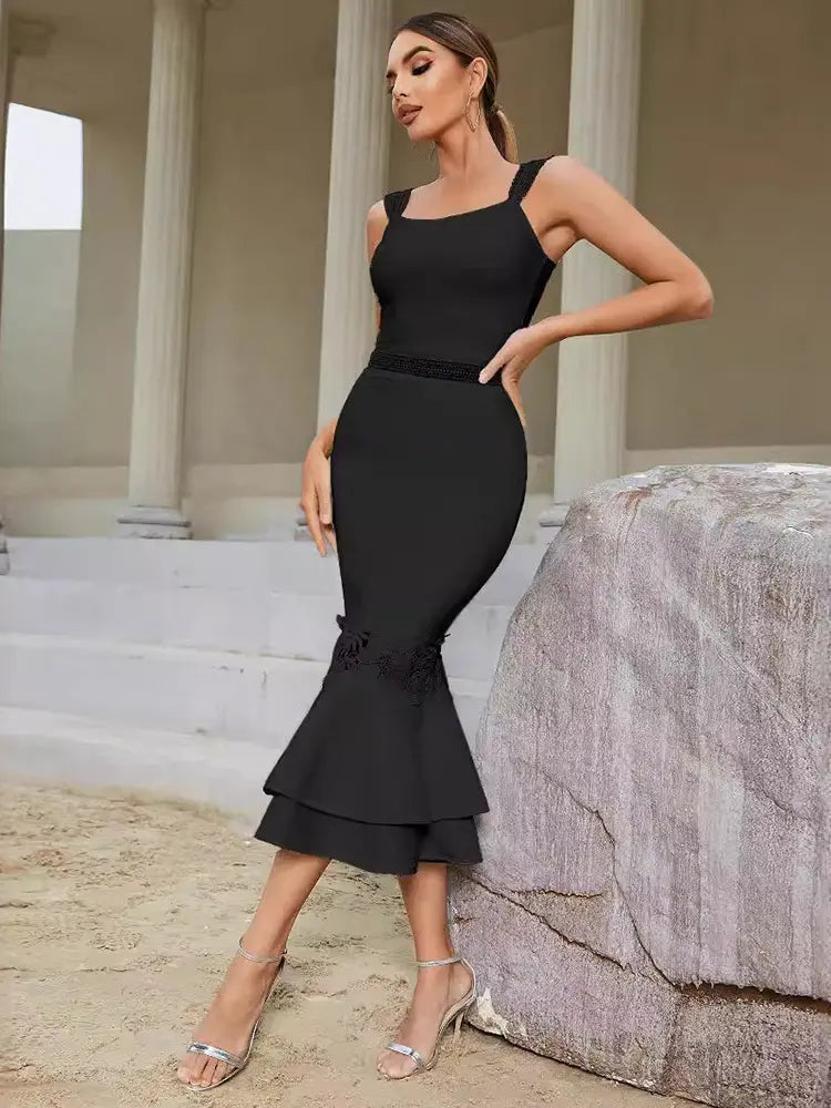 Lace Bandage Fish-tail Dress