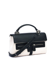 New Pebbled Leather & Canvas Shoulder Crossbody Tote