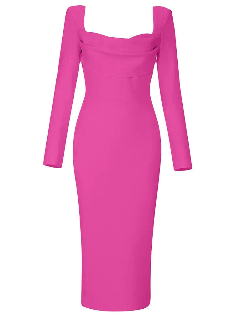 Bandage Square Neck Dress