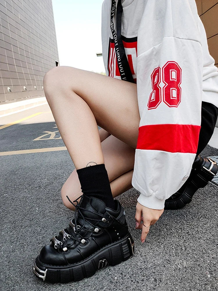AYUSTONG Brand Punk Style Women Shoes
