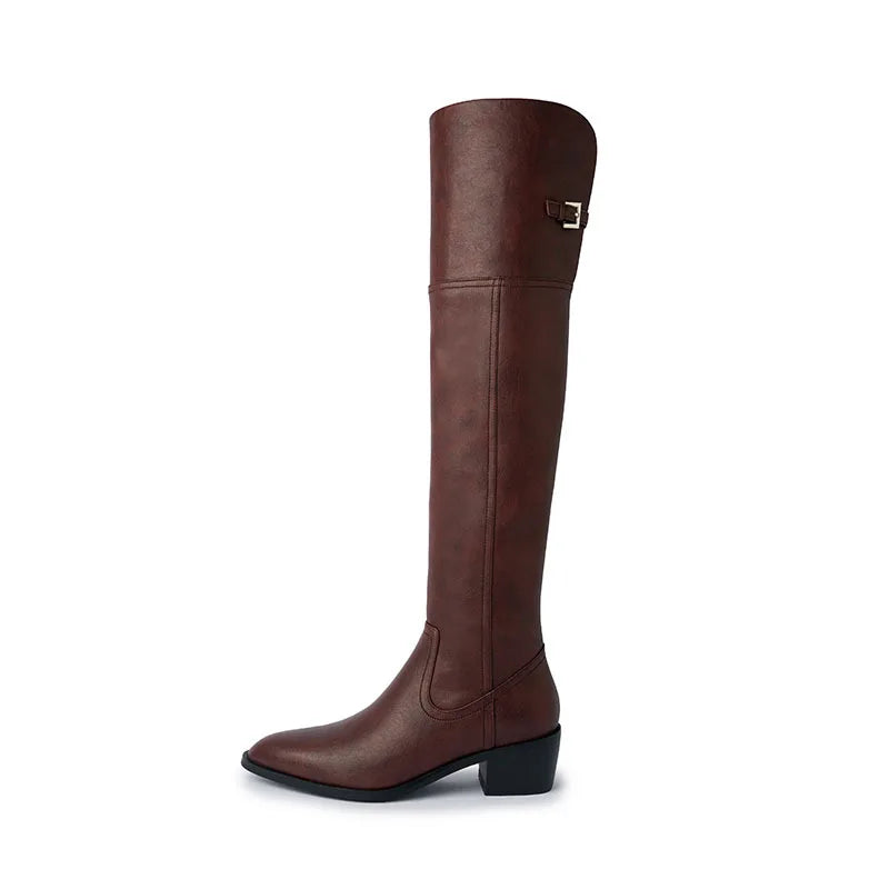 Autumn Cowhide Over the knee Boots