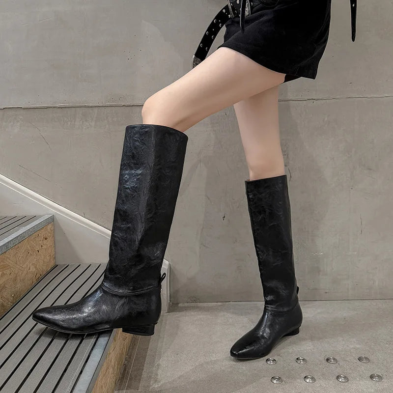 Autumn Microfiber Riding Boots