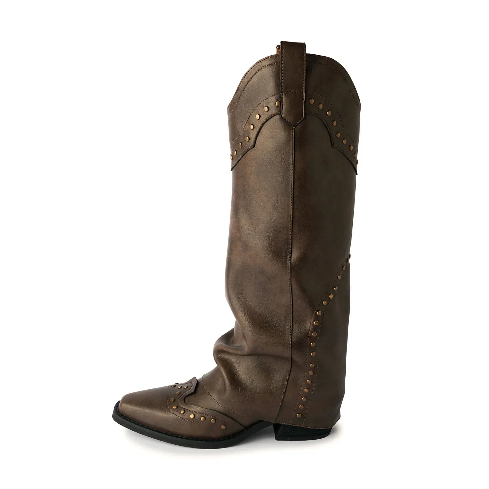 Autumn cowhide Rivet Western Boots