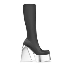 Spring Elastic microfiber Alien heel Skinny Boots