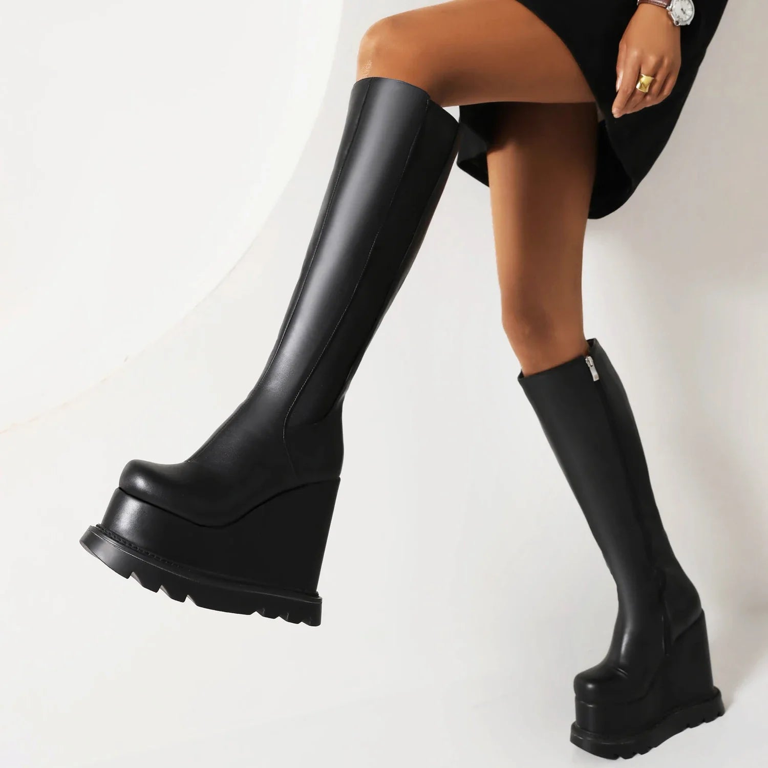 Winter Wedges Mixed Knee high Boots