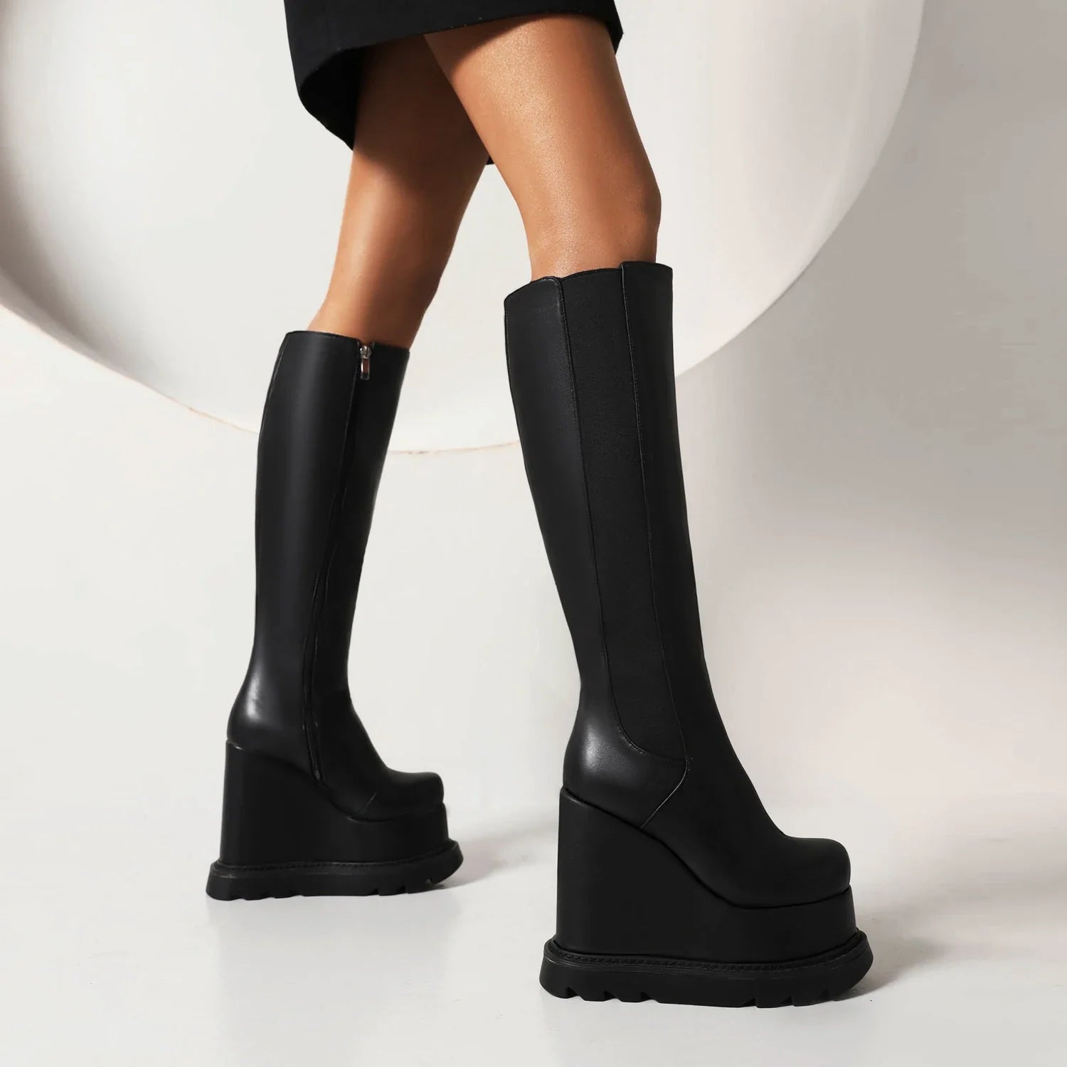 Winter Wedges Mixed Knee high Boots