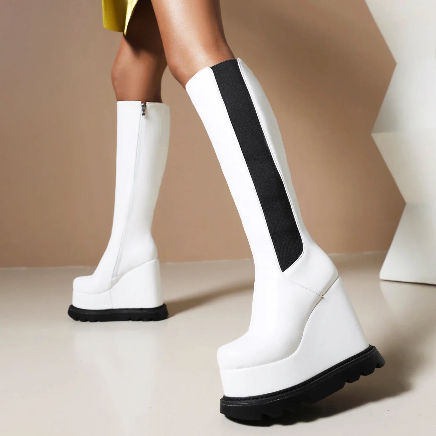 Winter Wedges Mixed Knee high Boots