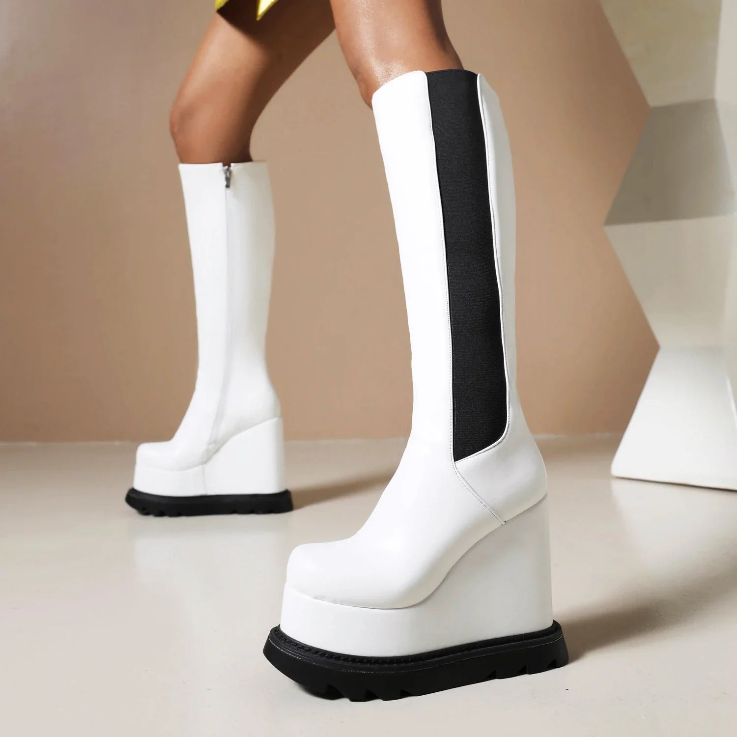Winter Wedges Mixed Knee high Boots