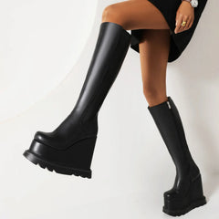 Winter Wedges Mixed Knee high Boots