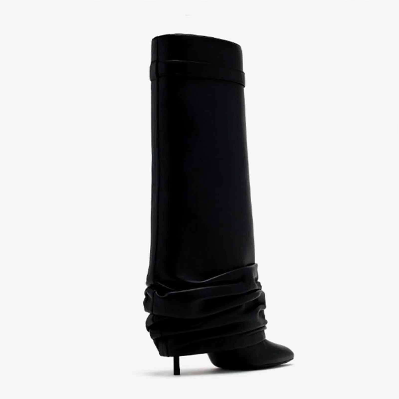 spring Metal buckle Pleated Trouser legs Boots