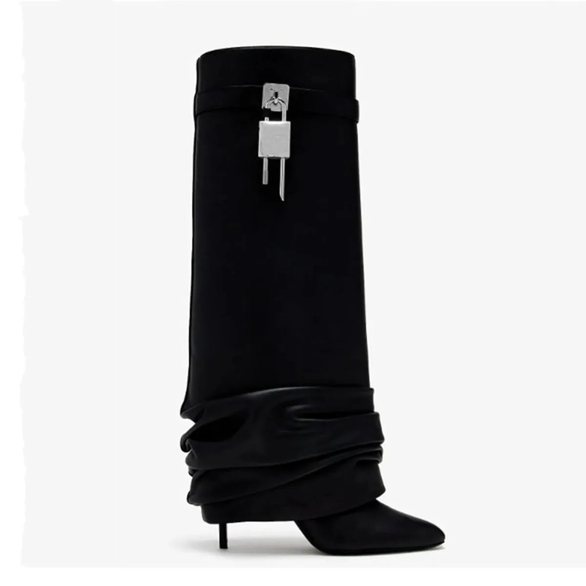 spring Metal buckle Pleated Trouser legs Boots