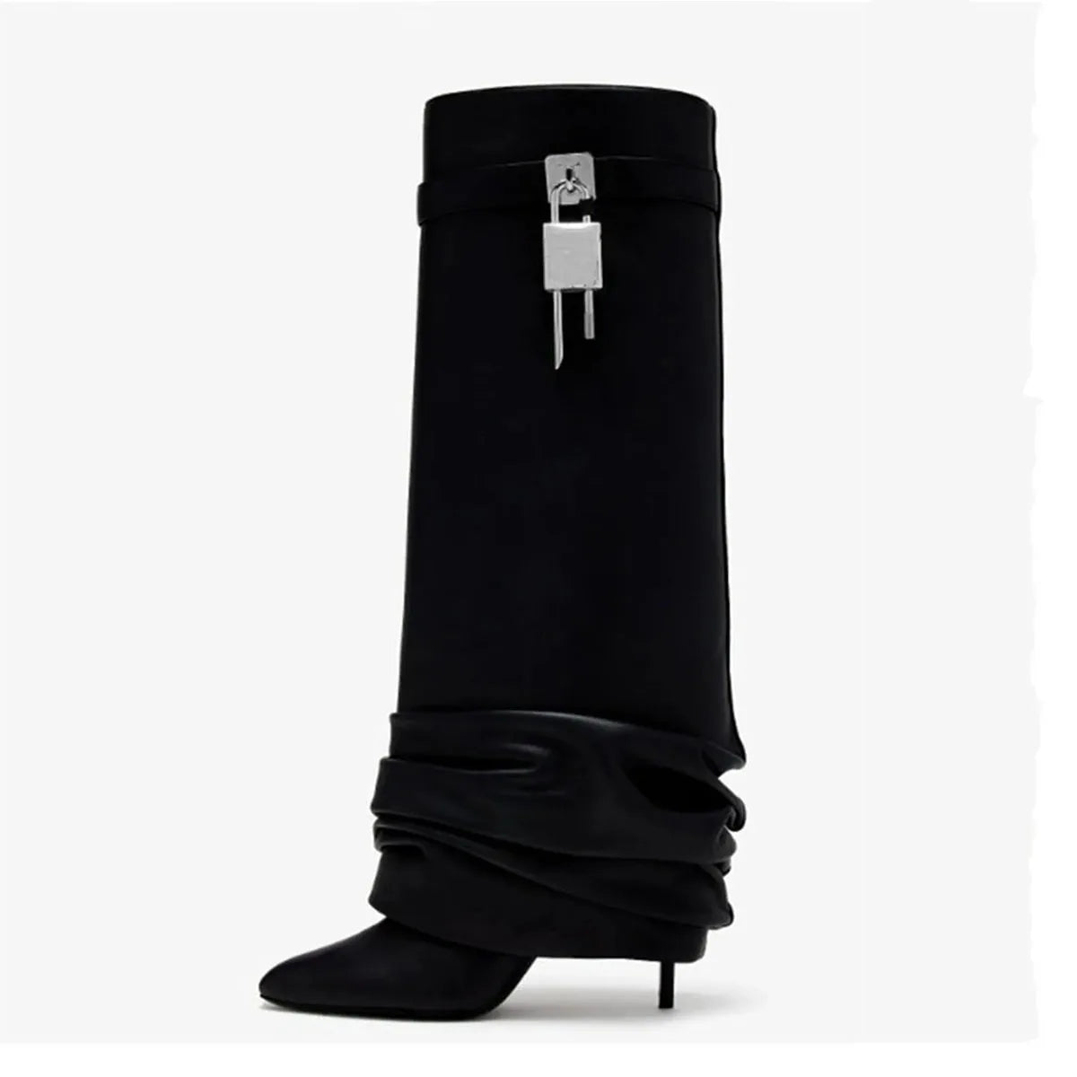 spring Metal buckle Pleated Trouser legs Boots