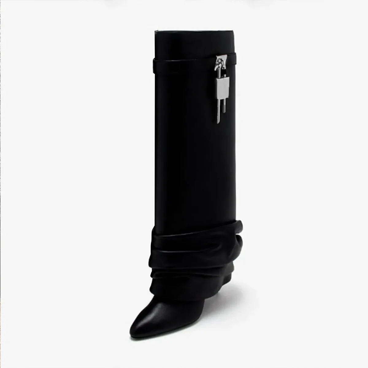 spring Metal buckle Pleated Trouser legs Boots
