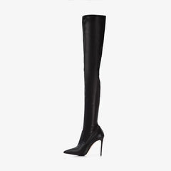 stretch Burgundy Over the knee Boots