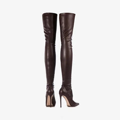 stretch Burgundy Over the knee Boots