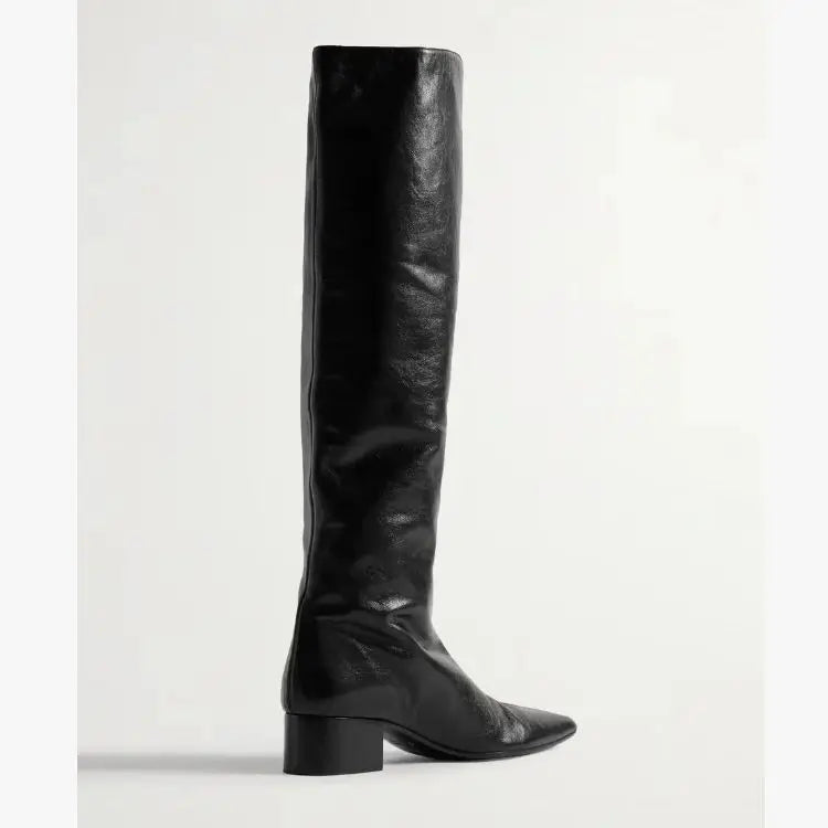 Autumn Black cowhide Modern Boots