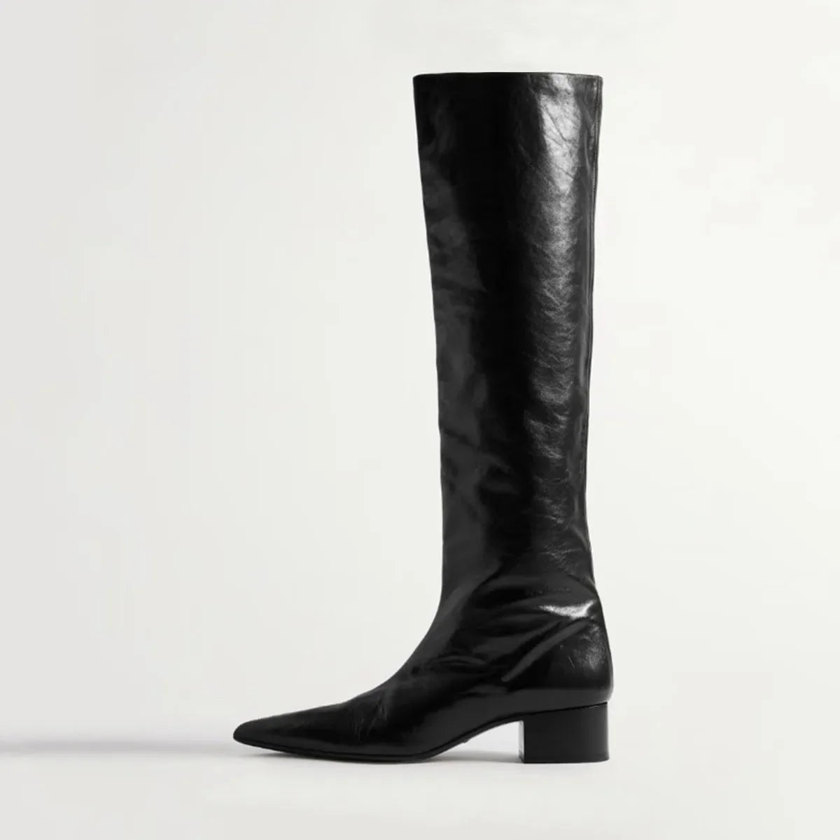Autumn Black cowhide Modern Boots