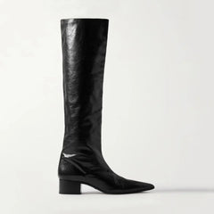 Autumn Black cowhide Modern Boots