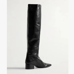 Autumn Black cowhide Modern Boots
