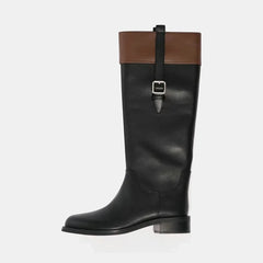 Autumn Brown cowhide Belt buckle Riding Boots