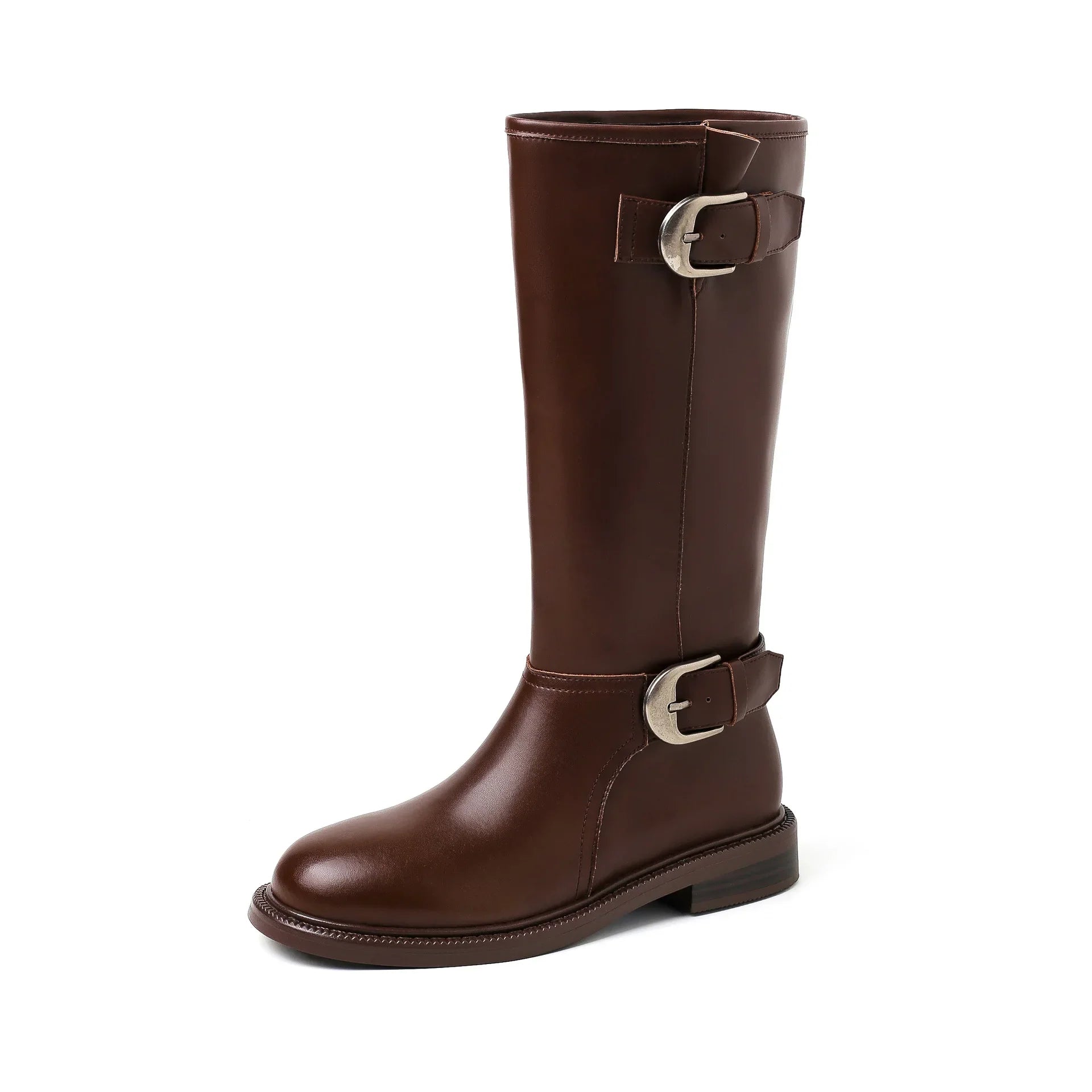 Autumn Brown cowhide Riding Boots
