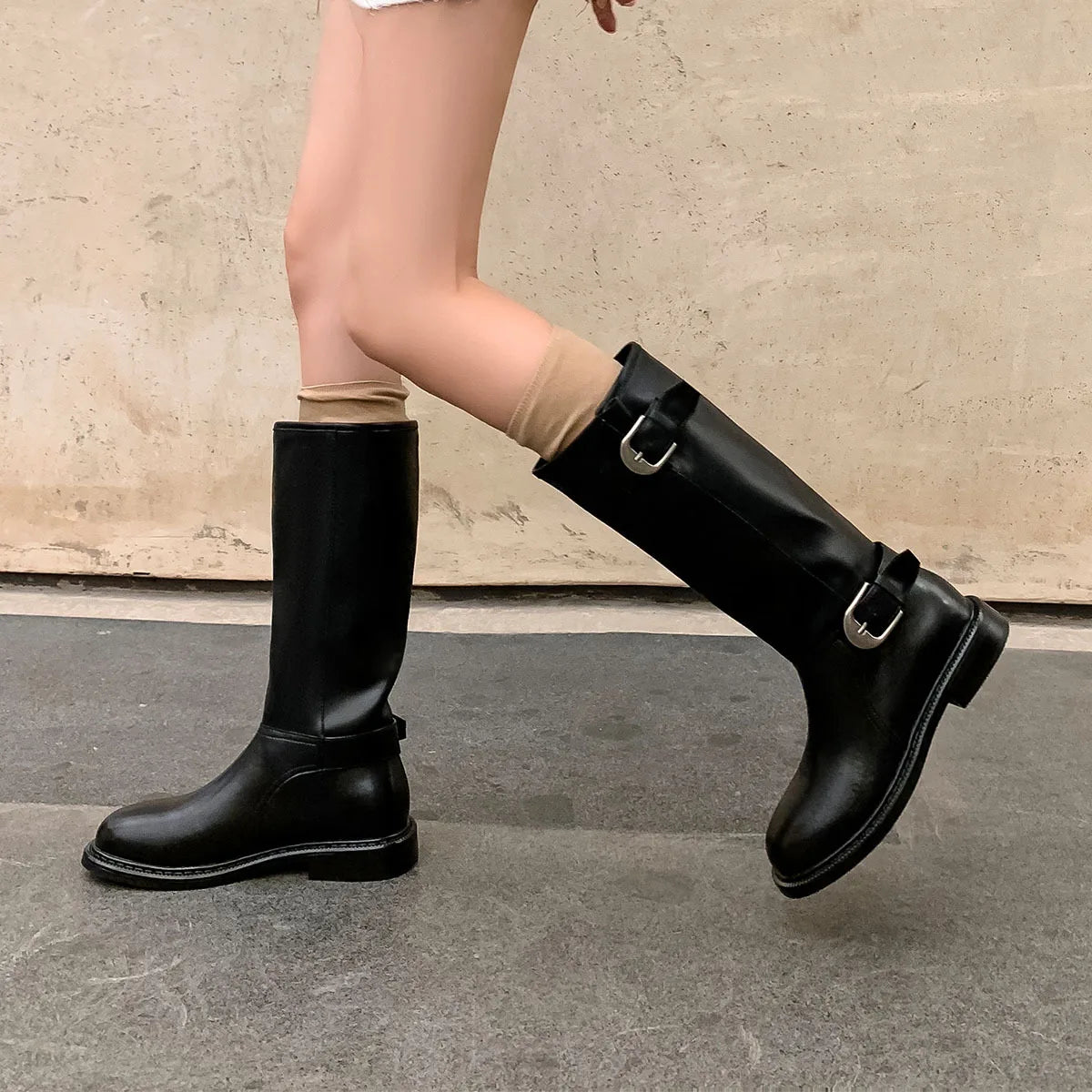 Autumn Brown cowhide Riding Boots