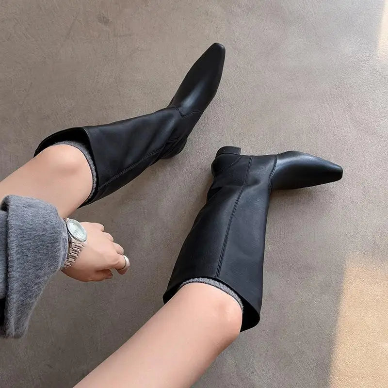 Autumn Burgundy cowhide Modern Boots