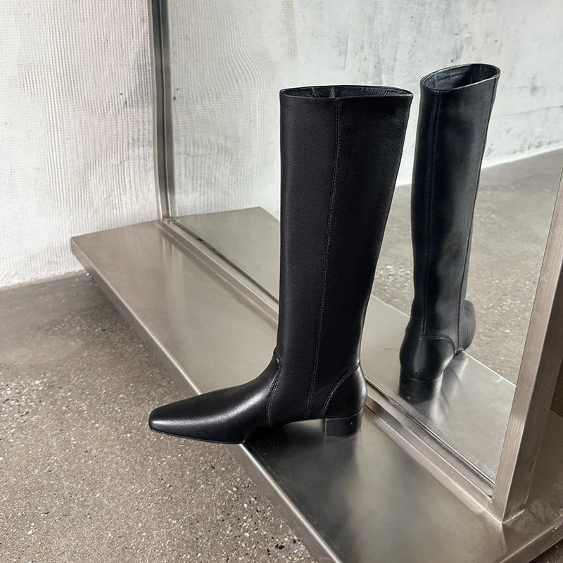Autumn Burgundy cowhide Modern Boots