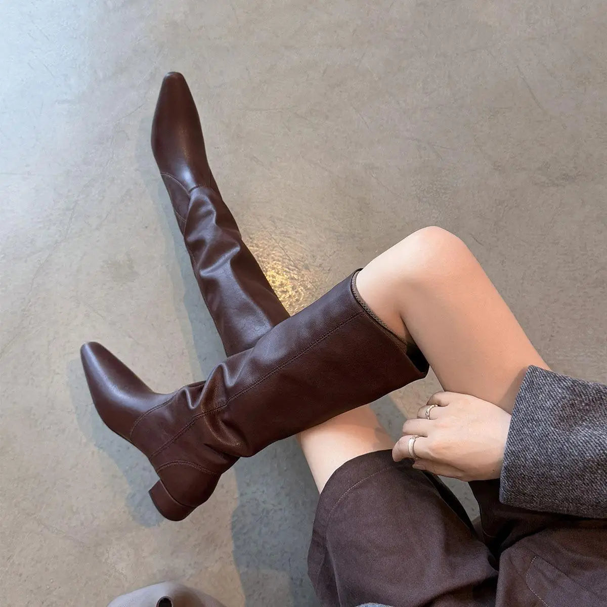 Autumn Burgundy cowhide Modern Boots