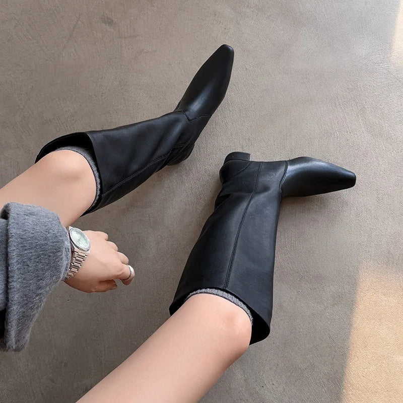 Autumn Burgundy cowhide Modern Boots