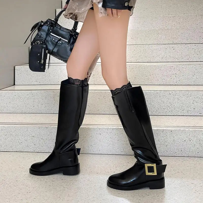 Autumn Burgundy cowhide Riding Boots