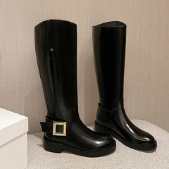 Autumn Burgundy cowhide Riding Boots
