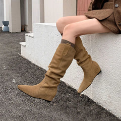 Autumn Cow suede Increased Internal Modern Boots