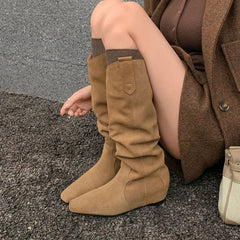 Autumn Cow suede Increased Internal Modern Boots