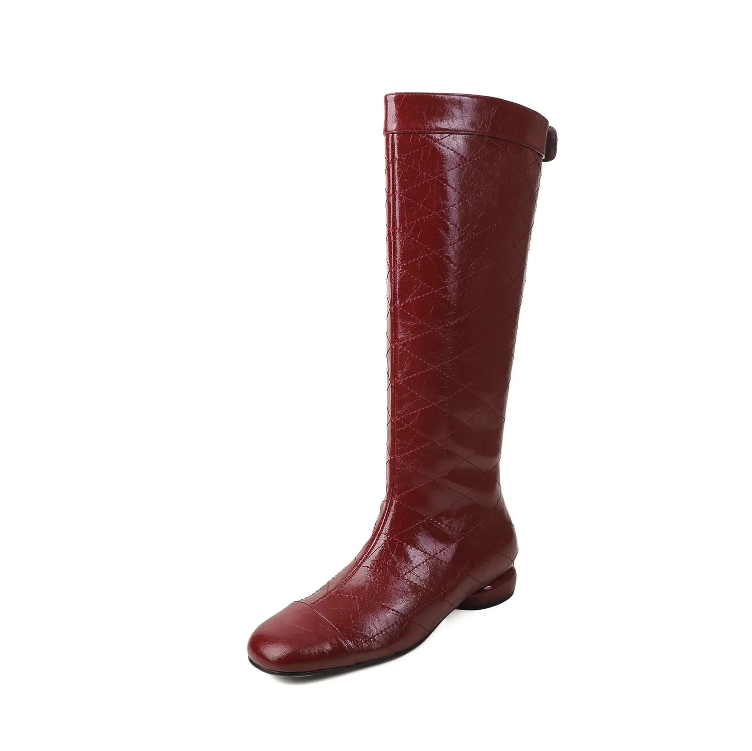 Autumn Cowhide Sewing Plaid Modern Boots