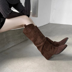 Autumn Sheep suede Trouser legs Boots