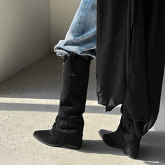 Autumn Sheep suede Trouser legs Boots