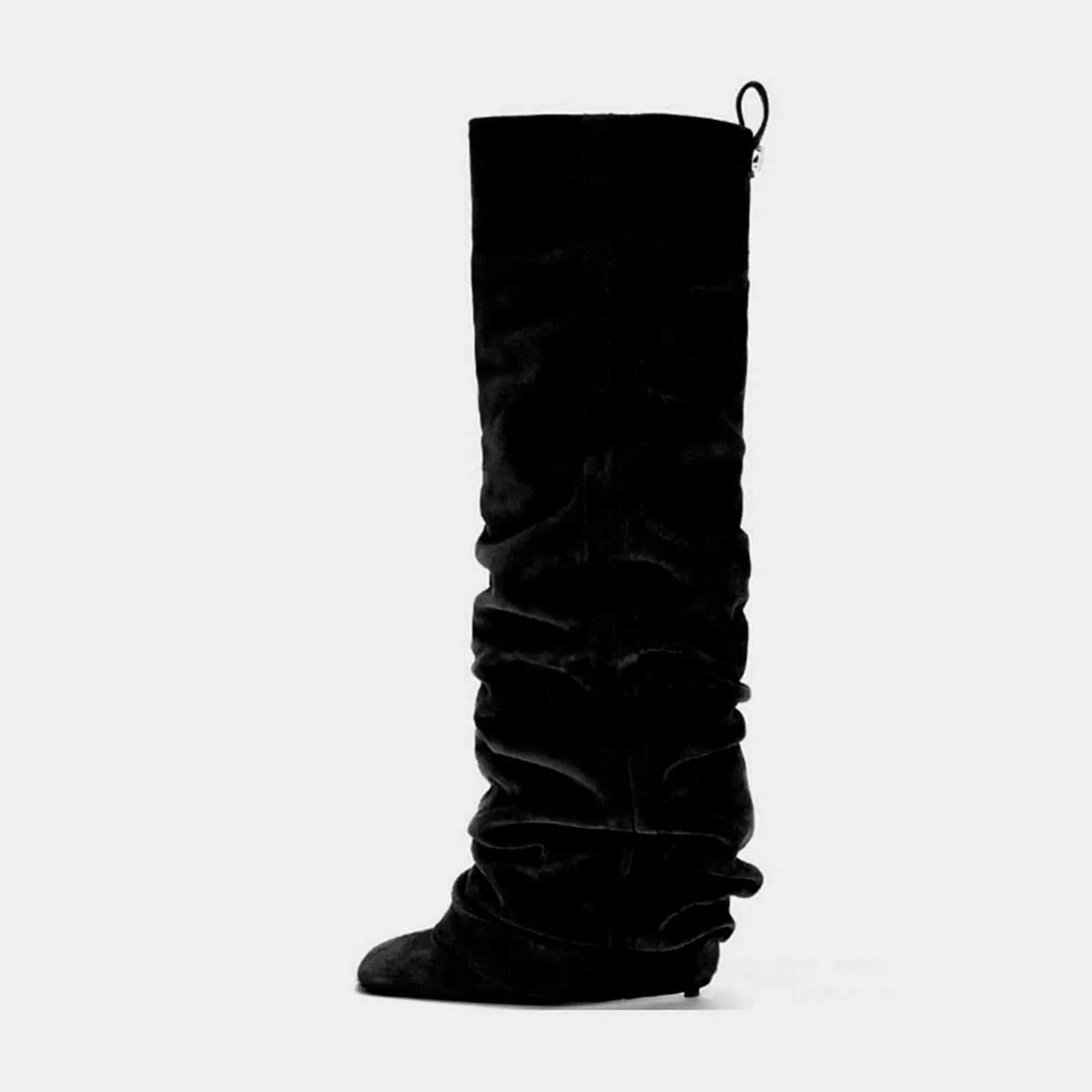 Autumn Suede Pleated Turned-over Edge Modern Boots