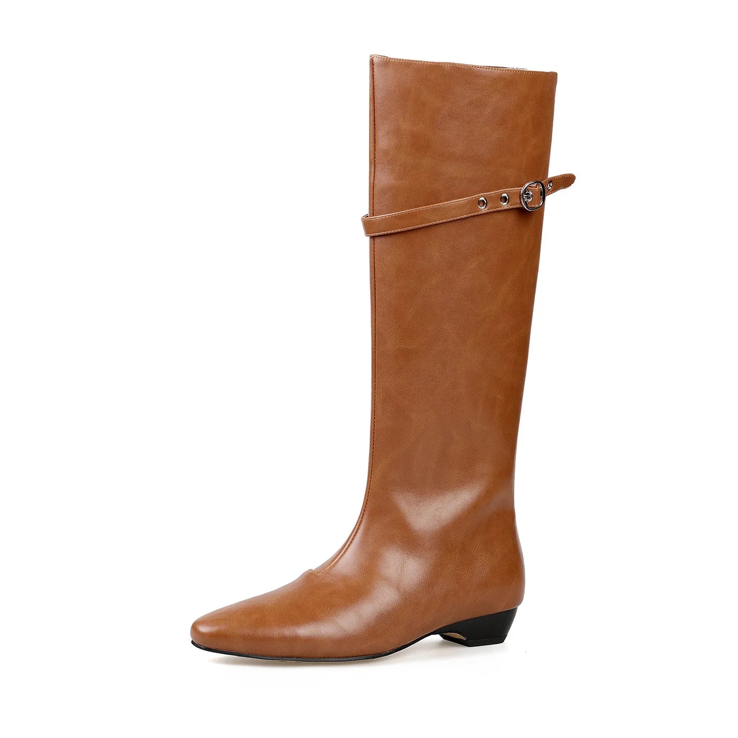 Autumn Yellow cowhide Large tubular Boots